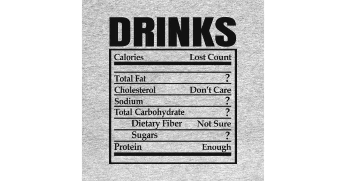 Funny Drinks Nutrition Facts Label Thanksgiving Dinner Christmas Food